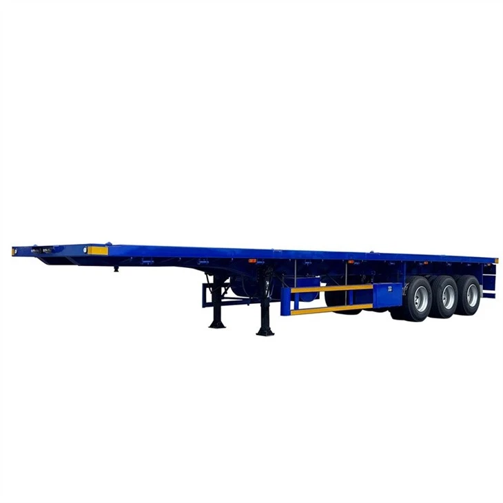 China Factory Direct Sale 3axle Container Flatbed Semi Trailer